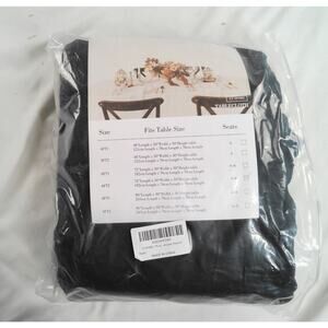 Two Black Spandex Tablecloth 6ft Fitted Stretch Cover Rectangular Banquet Table
